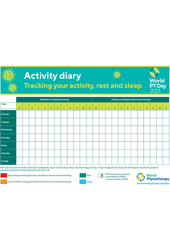 Image of World PT Day 2021 activity diary