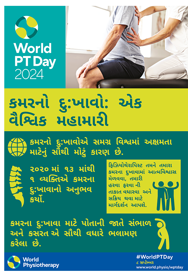 WPTD2024-Poster3-કમરનો દુ:ખાવો: એક વૈશ્વિક મહામારી