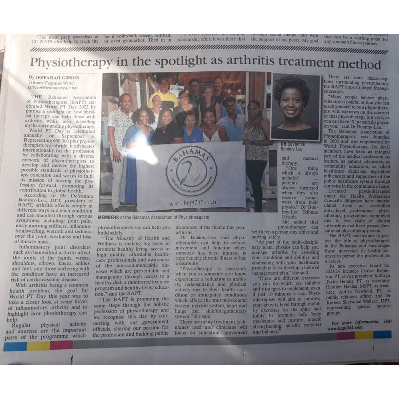 World PT Day 2023 celebrations in Bahamas