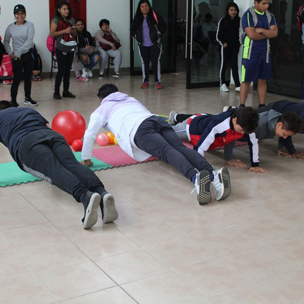 Photograph showing a celebration held in Mexico to mark World PT Day 2019