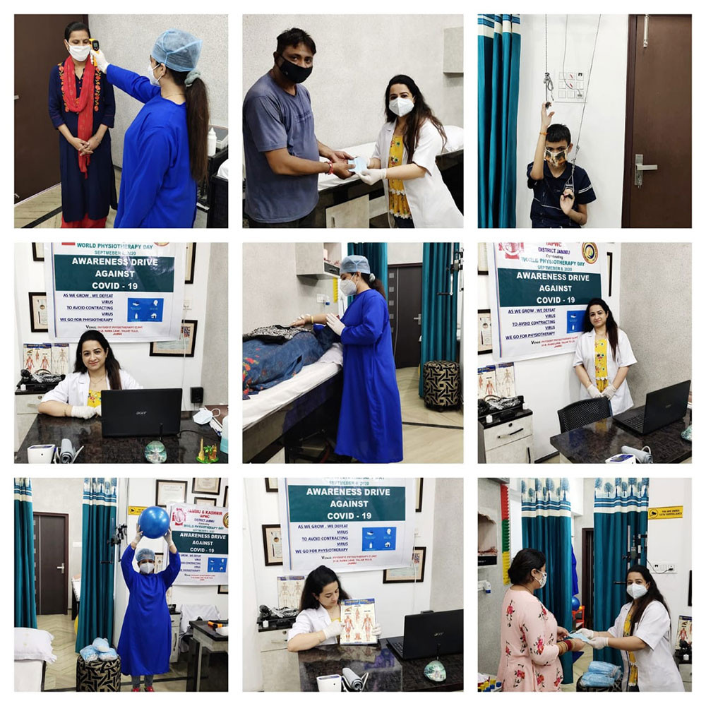 Photographs of World PT Day 2020 activities held by IAP Women Cell