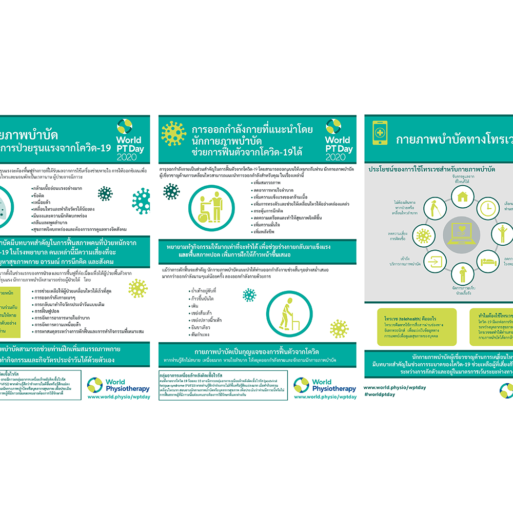 Image of translated materials for World PT Day 2020
