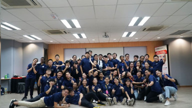 Photograph showing a celebration held in Malaysia to mark World PT Day 2019